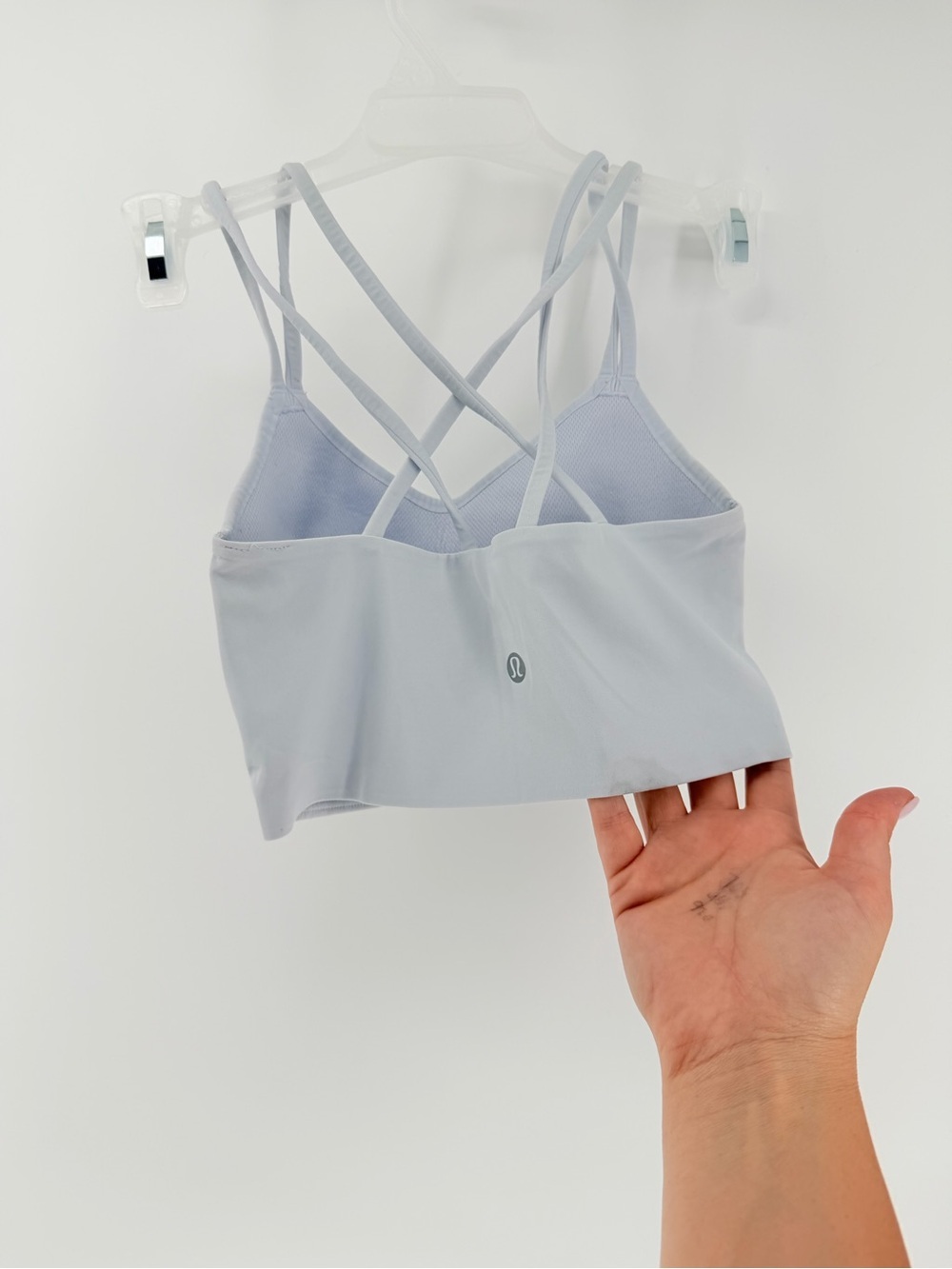 lululemon athletica Light blue Strappy Sports Bralette Longline best fits Small - Picture 1 of 5
